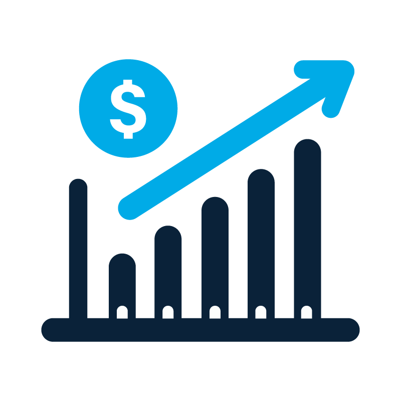 Home Page Dollar Increasing Icon Conversion Services Card 5 Callout